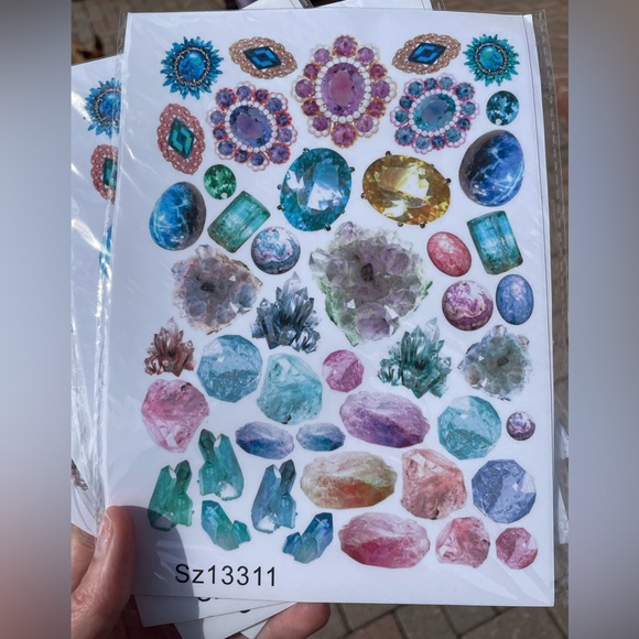 8 Sheets Crystals & Jewels Stickers Cut Out - Picture 2 of 2
